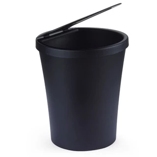 Lixeira para Banheiro Plástica 5L Preto Articulável Arthi
