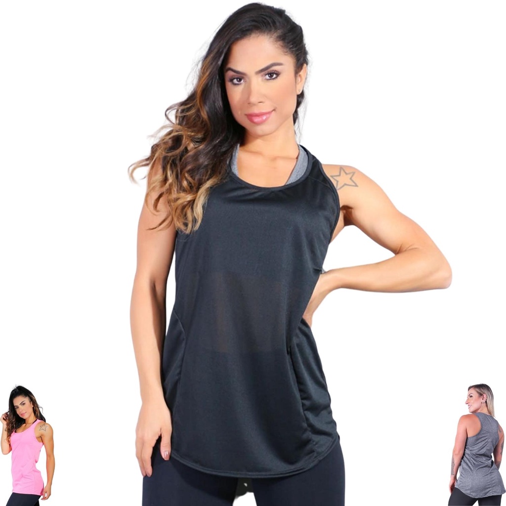 Camiseta feminina 2024 academia atacado