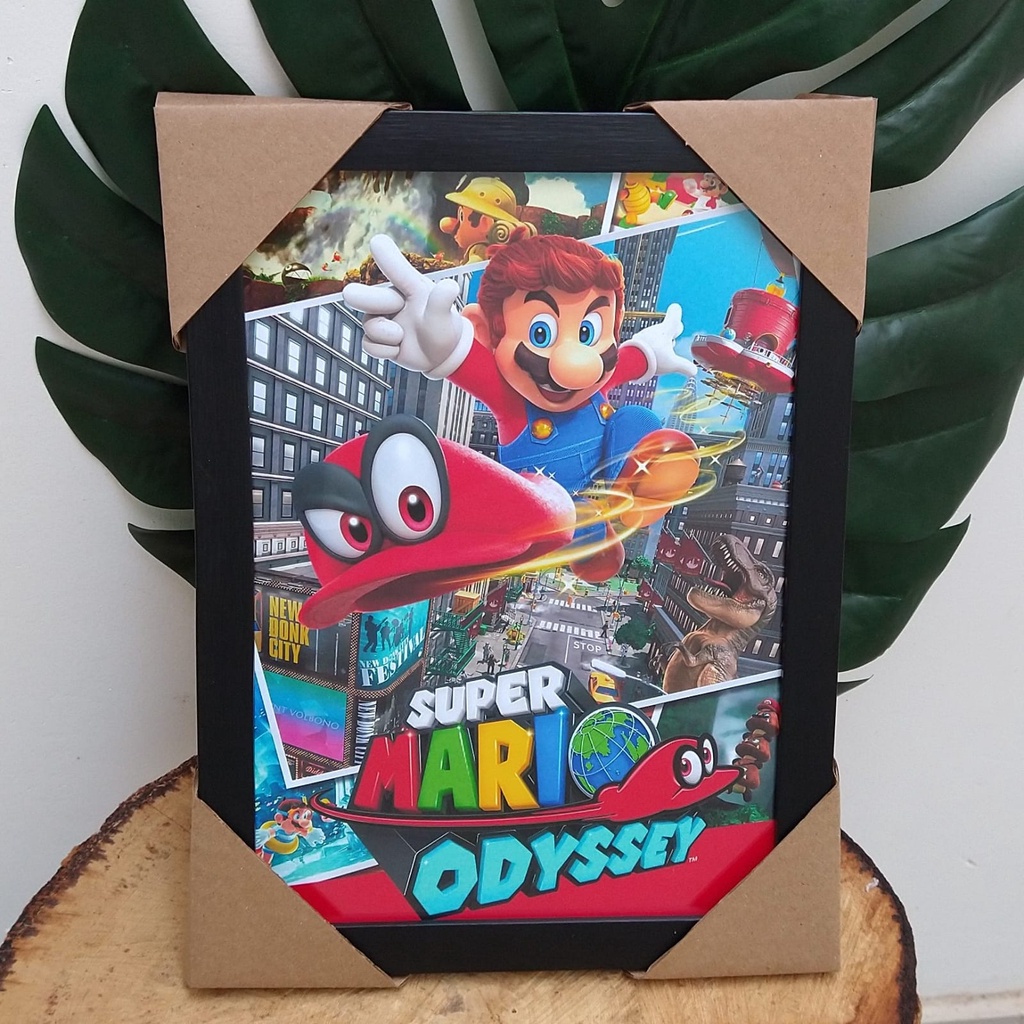 Poster Quadro Moldura Jogo Super Mario Odyssey 32x23cm #30