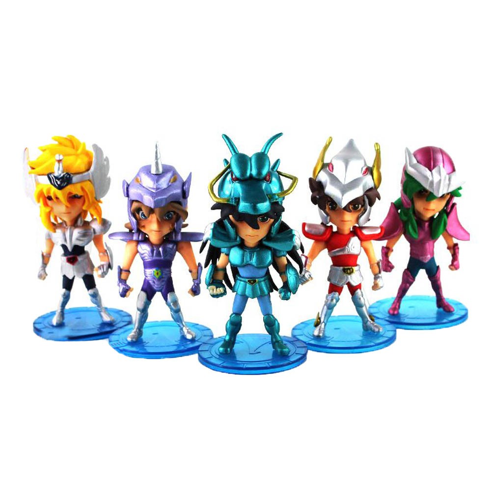 5 Pçs / Set Anime Ouro Cavaleiro De Saint Seiya Cavaleiro Do Zodíaco Pvc Action Figure Collectible Modelo Toy