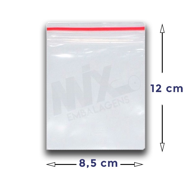 Saco Zip Lock Hermético N4 - 8,5x12 - C/ 100 Unid.