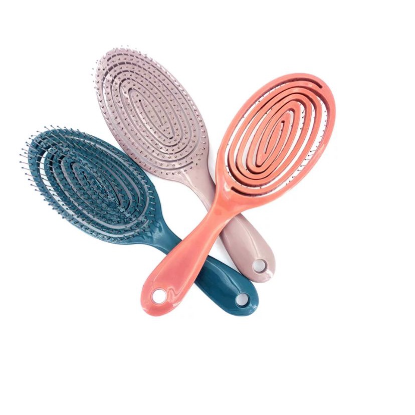 Escova Para Cabelo Oval Vazada Curva Salão Profissional