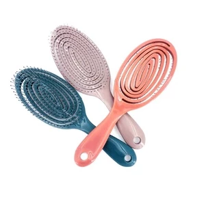 Escova Para Cabelo Oval Vazada Curva Salão Profissional