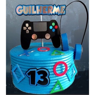 Topo de bolo de aniversário de jogo Level 9 – Suprimentos de bolo