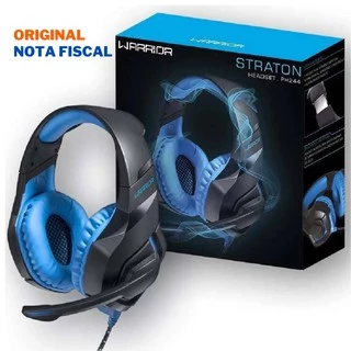 Headset Gamer Multilaser Warrior Straton PH244 USB Fone de Ouvido com Microfone LED Azul para PC PS4