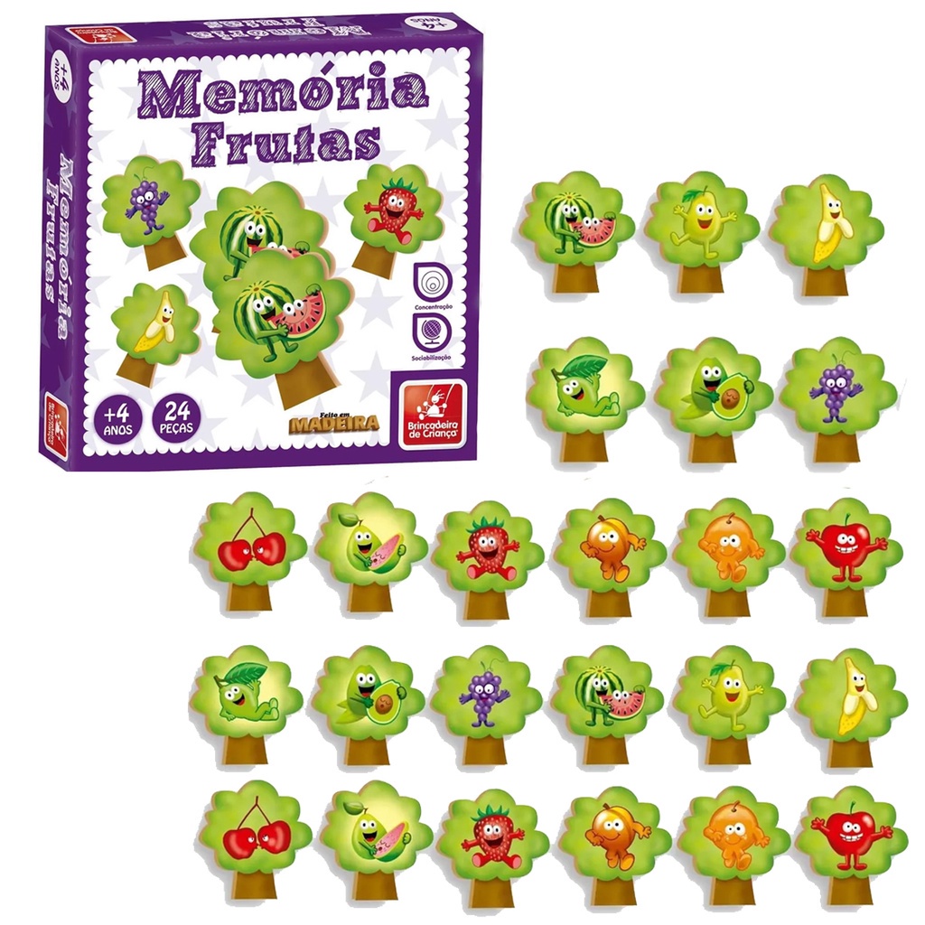 Jogo da Memória - Frutas - Castelarte - Brinquedos Educativos, Pedagógicos  e Terapêuticos