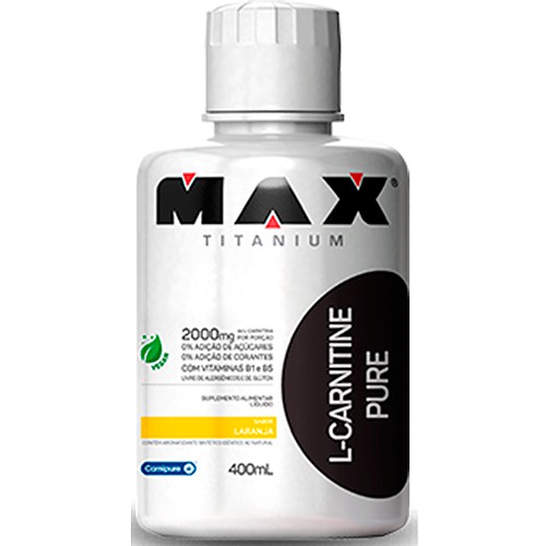 LCarnitina Pura Liquid 2000mg 400ml Max Titanium (Validade 01/2023