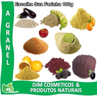 Escolha Sua Farinha 100g: Banana Verde / Berinjela / Laranja / Limão / Maçã Integral / Maracujá / Amora / Jabuticaba