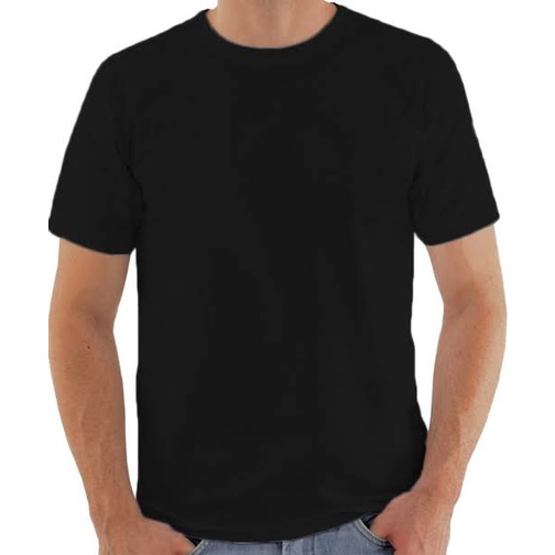 Camiseta unissex sem estampa camisa lisa Preta poliéster