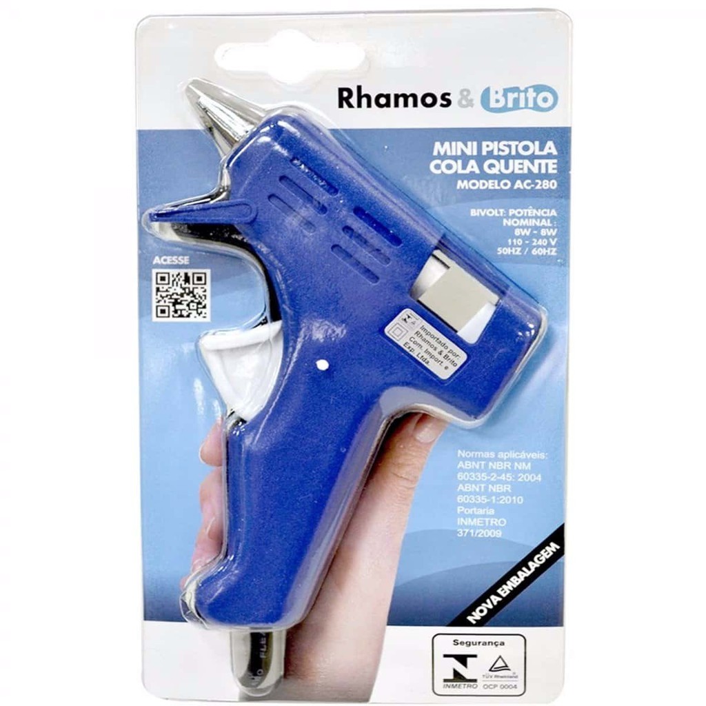 Pistola de Cola Quente Fina Rhamos e brito 8W/20W - AC-280 (Bastão de ...