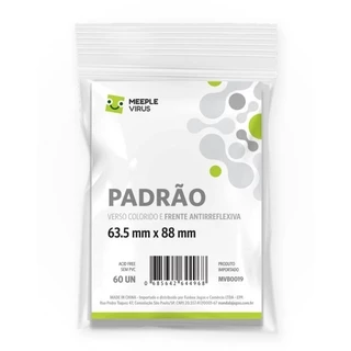 Sleeves Padrao Branco 63,5 x 88 - Meeple Virus - Original