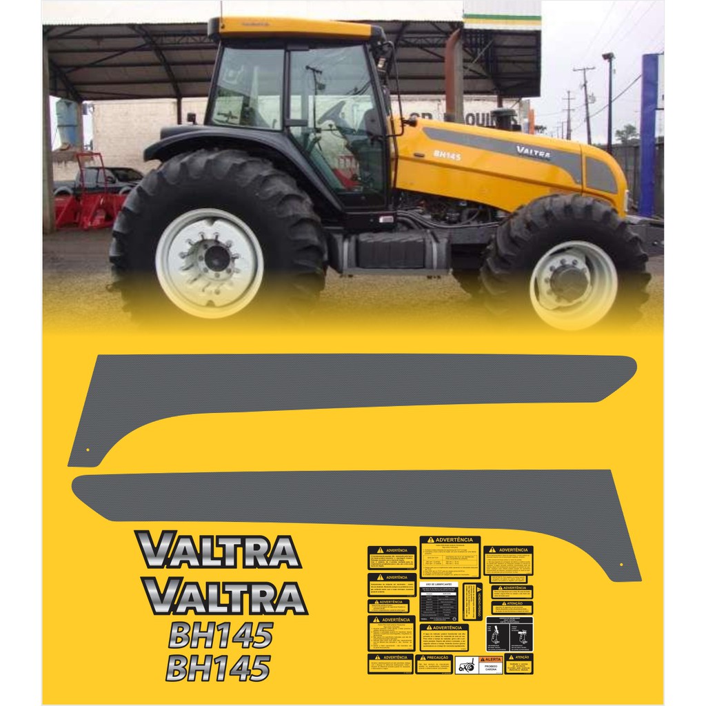Kit Adesivos Trator Valtra Bh 145 Resinados + Etiquetas R727 | Shopee ...