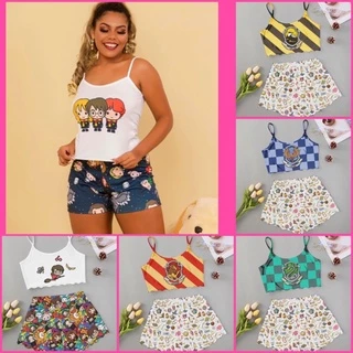 pijama cropet feminino roupa de dormir anime sale