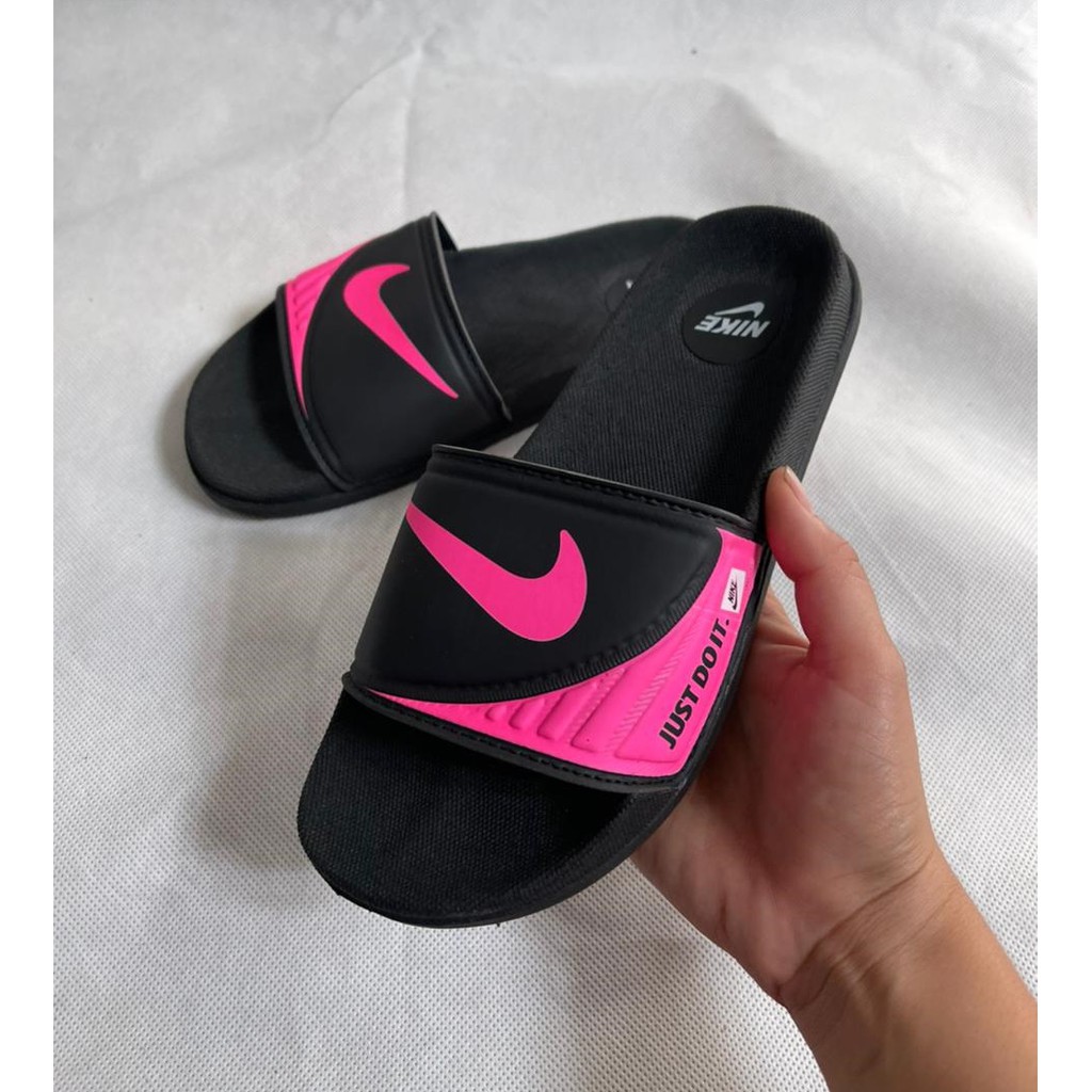 Chinelo nike store rosa e preto