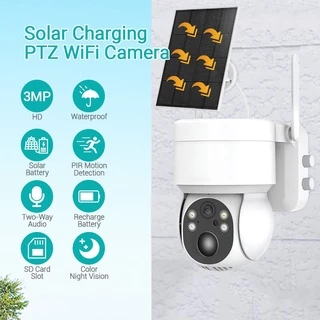 Câmera Ip segurança C/ Painel Solar Ip66 A Prova Dágua Full HD 1080p