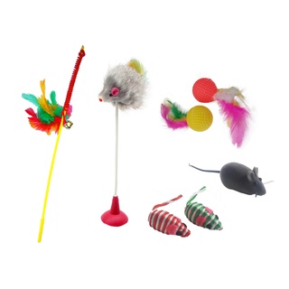 Brinquedo Interativo Para Gato Animado Estimula Caça Kit 7un