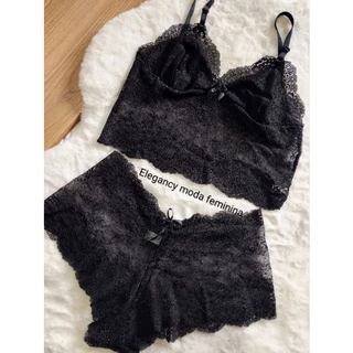 Conjunto espera marido com forro conjunto rendado Conjuntos cropt