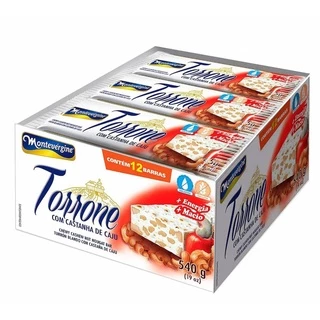 Torrone com Castanha de Caju 12 unidades de 90g Montevergine