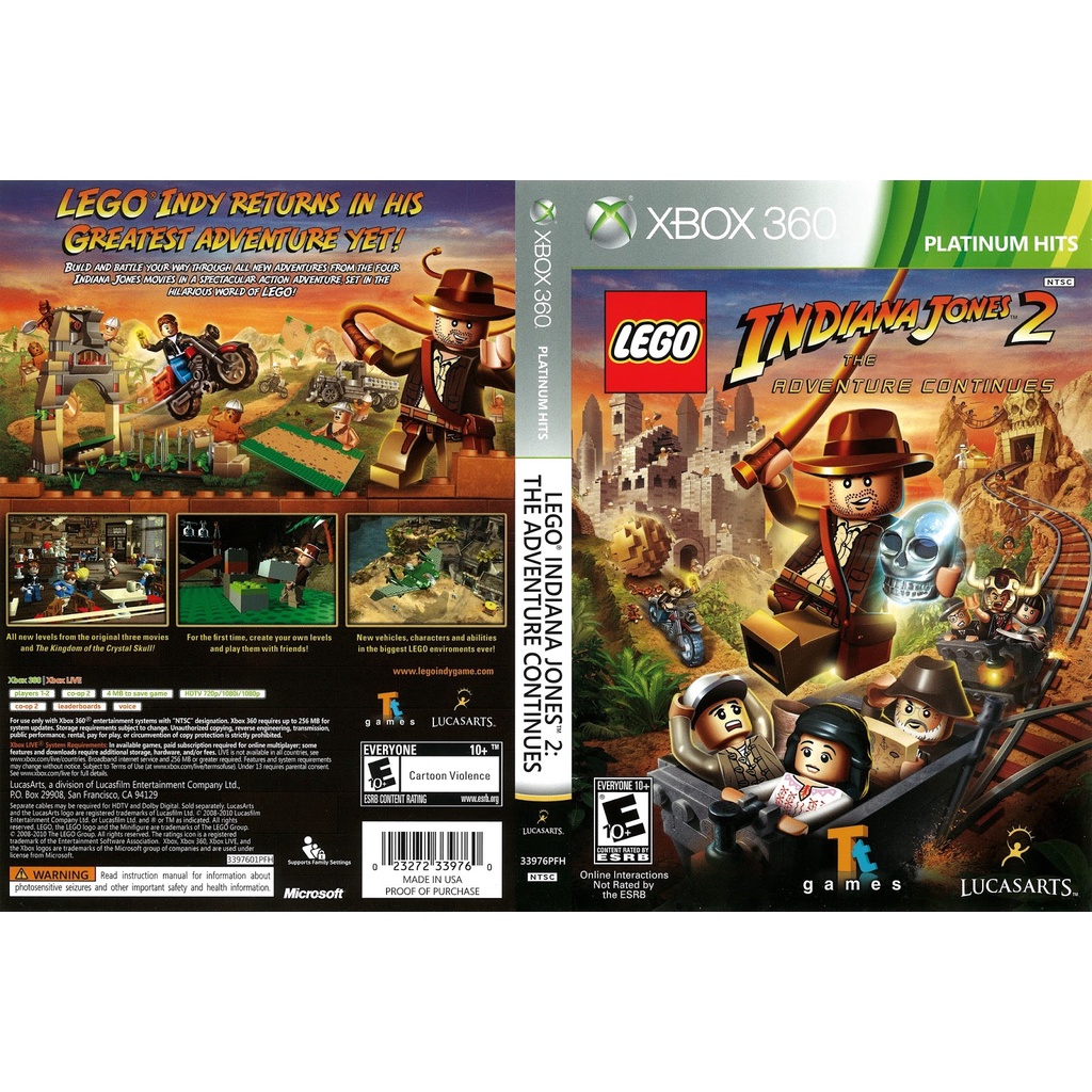 Jogo Lego Indiana Jones 2 A Aventura Continua Xbox 360 Usado - Meu Game  Favorito