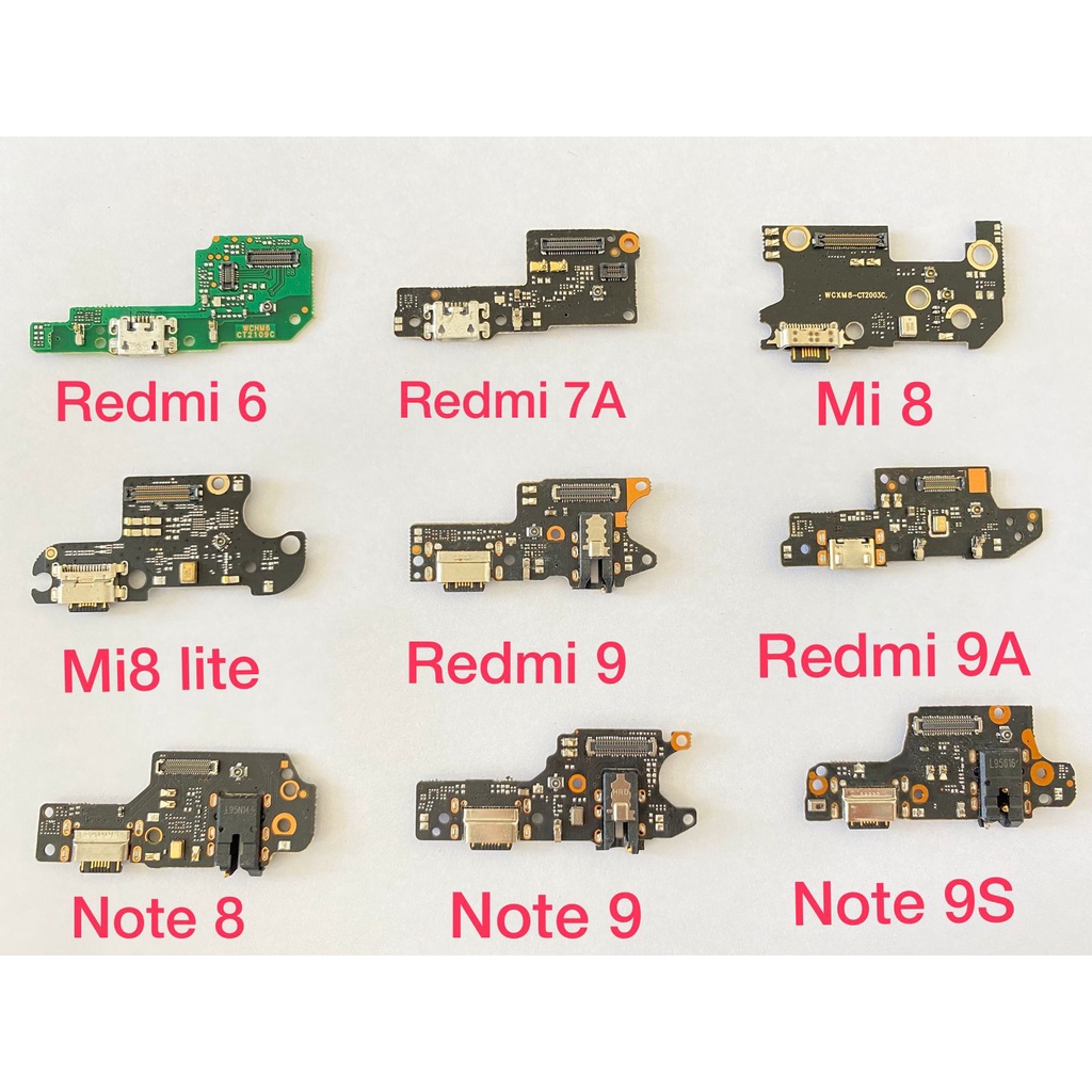 Placa De Carga Com Microfone Modelos Variados Xiaomi Redmi (Redmi 6, Redmi 7A, Mi 8, Mi 8 Lite, Redmi 9, Redmi 9A, Note 8, Note 9, Note 9S) Pronta Entrega