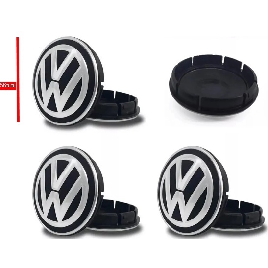 Calotinha Tampa Miolo De Roda VW Gol G6, Fox, Polo, Voyage G6 5,6cm Emblema Zk300 - Center Cap - (Roda Original / Big Roda)