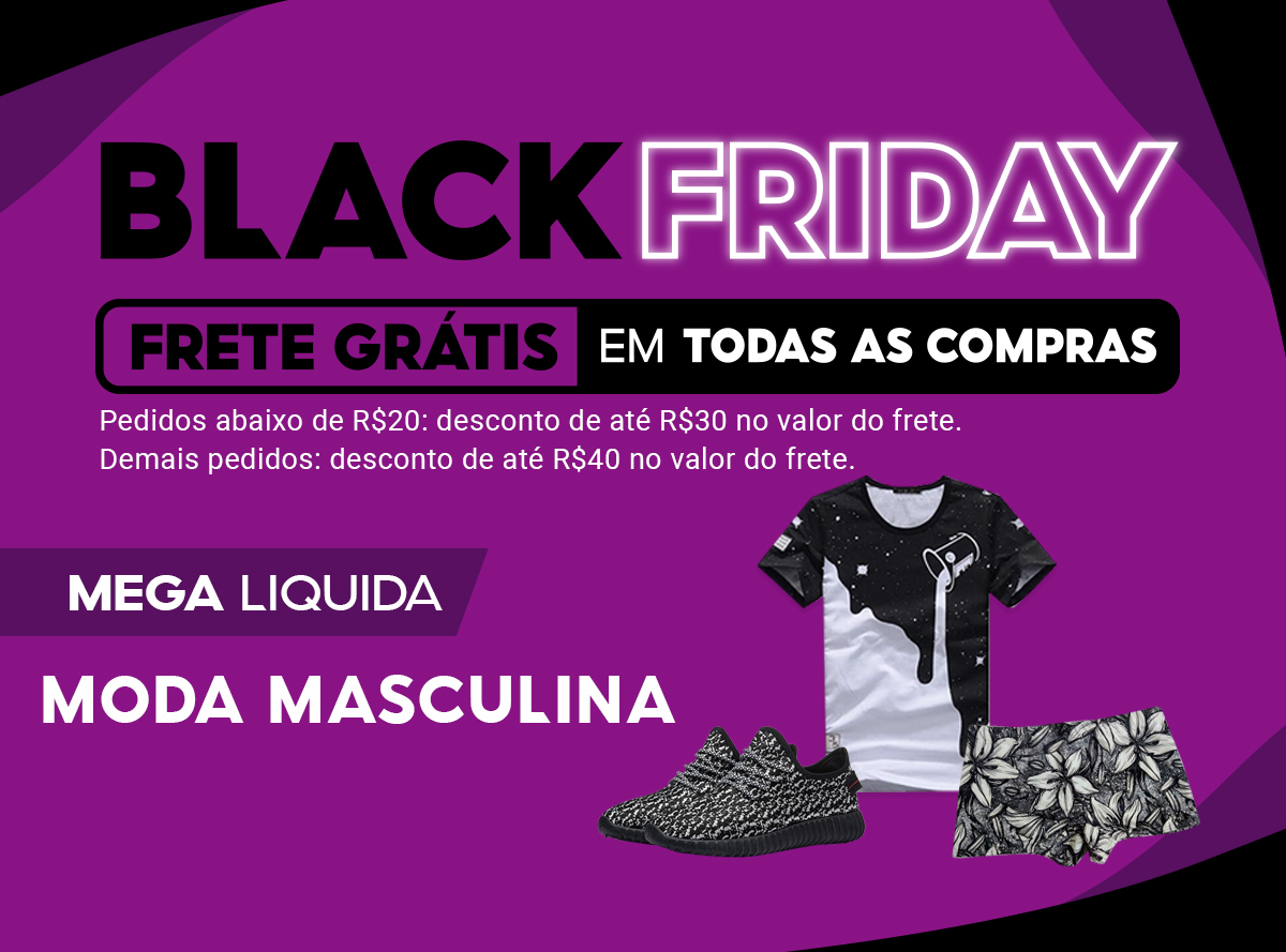 Anúncio de promoção Black Friday em loja de moda íntima em