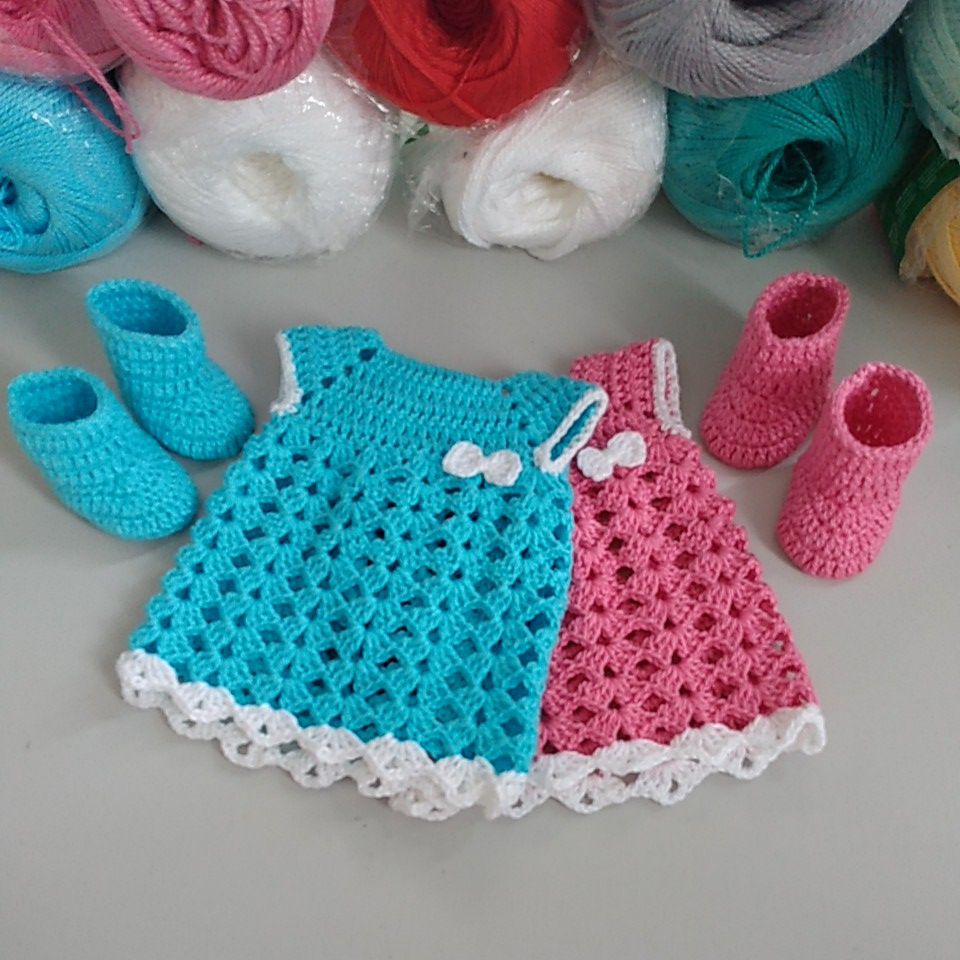 Vestido Em Crochê Para Boneca Baby Alive