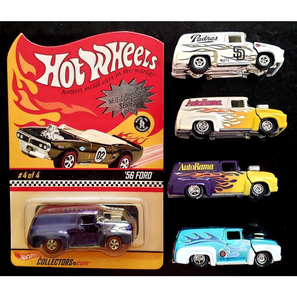 Hot Wheels Ford 56 F-100 Panel NEO CLASSICS LACRADA RLC CLUB + 4 F-100 AUTOROMA + PADRES + Liberty Promotions Rhode Island1:64