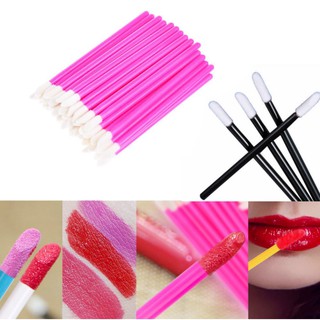 Kit 50 pincel aplicador descartável de batom gloss extensão limpeza de cílios