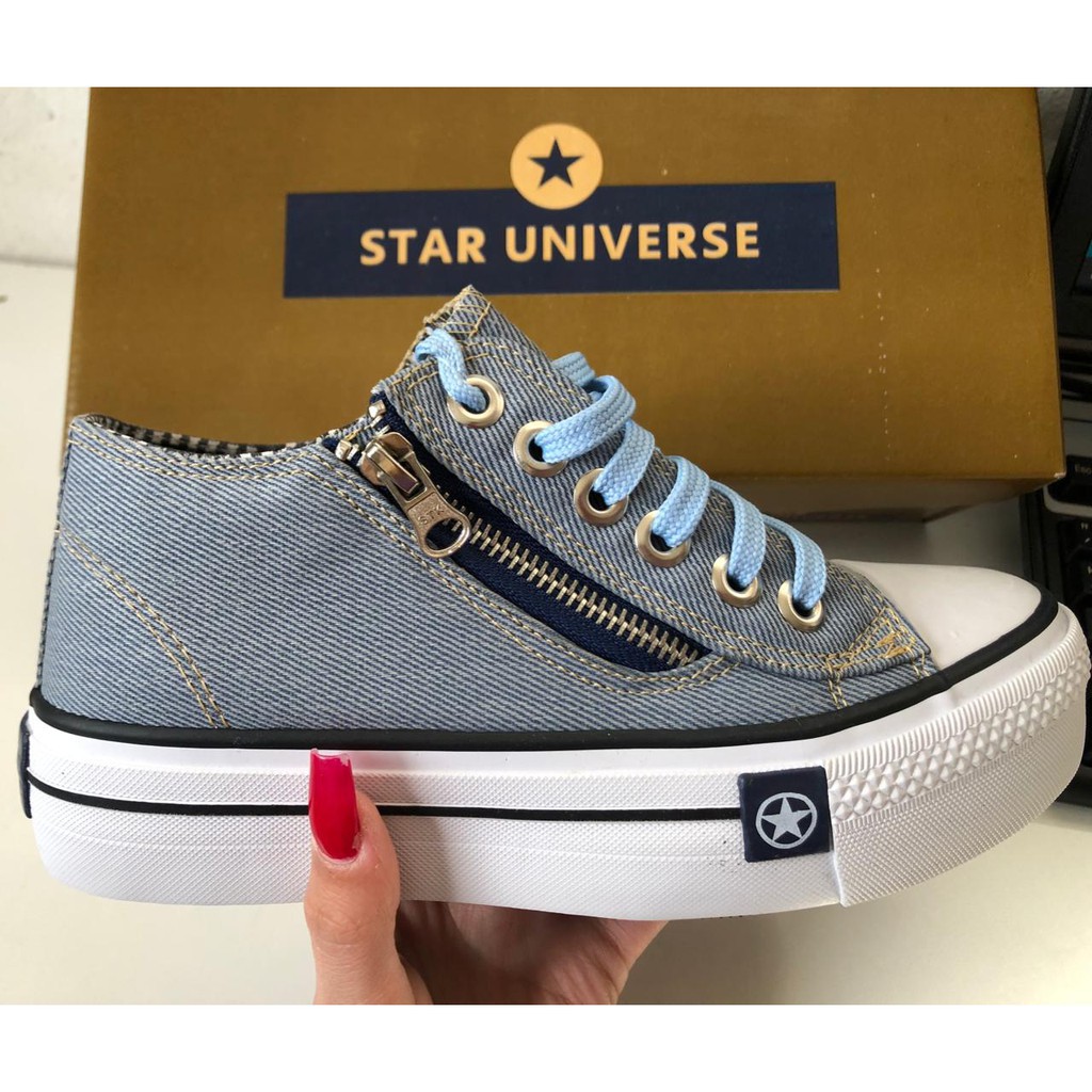 Tenis all star plataforma 2024 jeans