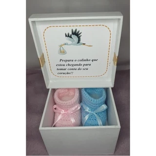 Caixa Revelação de Gravidez Mdf/ com sapato