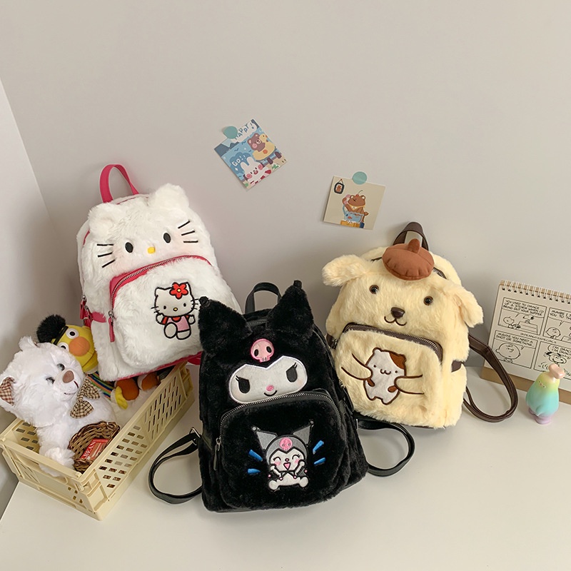 Mochilas Fofas De Pelúcia Para Meninas A Escola Pom Purin Kuromi Material Escolar