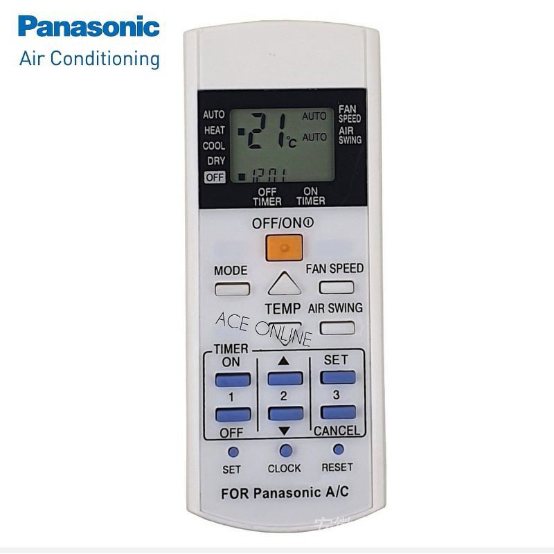 Control Remoto Universal Para Aire Acondicionado Panasonic - Compatible Con Modelos A75C3407, KTSX003, A75C3297, A75C3623, A75C3625 | Recambio Original Alternativo
