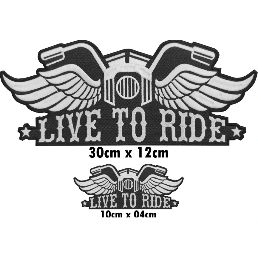 PATCH BORDADO LIVE TO RIDE KIT C/2 PATCH. | Shopee Brasil