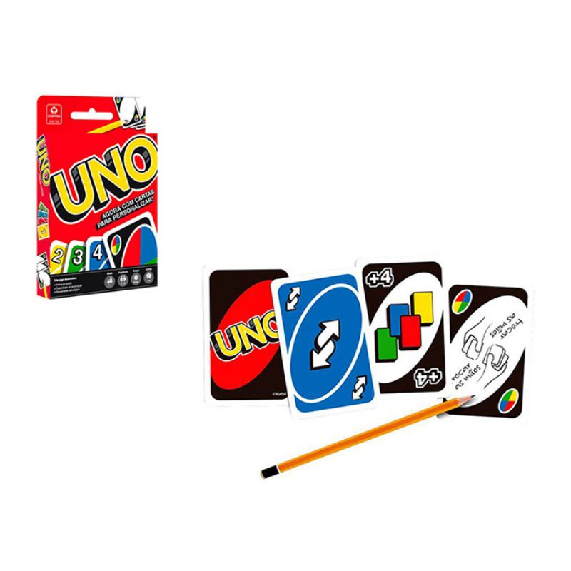 Jogo Uno Cartas - Jogo Uno - 114 unidades de cartas no formato 56
