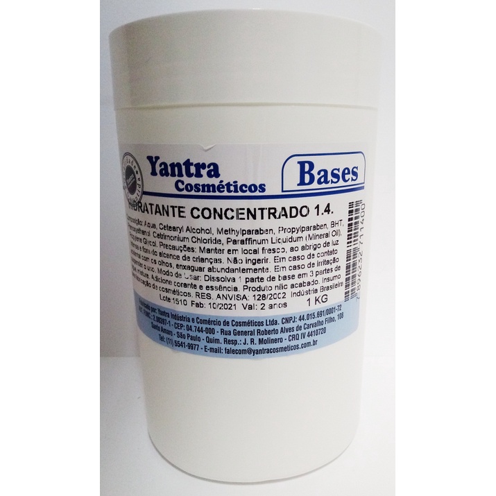 Hidratante Concentrado 1.4 - Yantra Cosméticos, Para 4 Litros De Hidratante