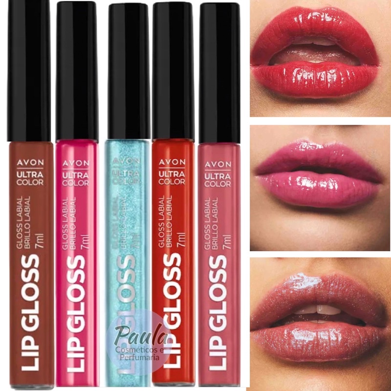 Gloss Labial Avon Ultra Color Holo Shine, Vermelho Diamond a escolher 7ml. Lip Gloss Avon