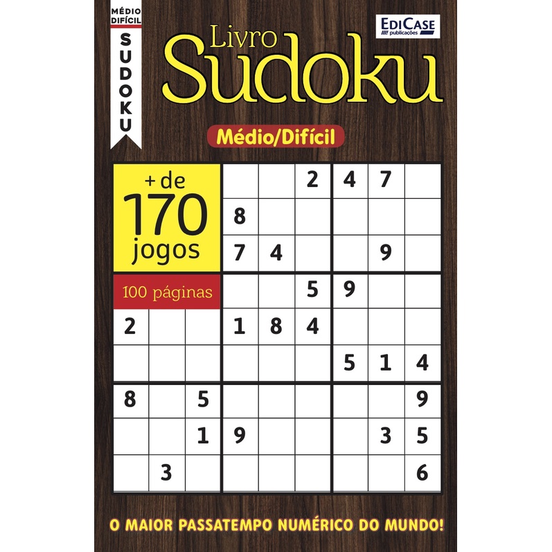 Livro Sudoku Ed. 05 - Médio/Difícil - Com Números Grandes - Só Jogos 9x9 -  EdiCase