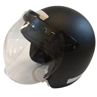 Capacete Aberto Vintage Retrô Custom Tamanho Adulto Feminino Masculino + Flip e Viseira Bolha Bubble