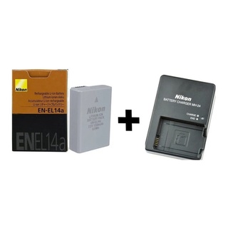Bateria Nikon En-el14a + Carregador MH-24 P/ Nikon D3100 D3200 D3300 D5200 D5100