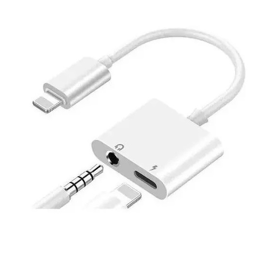 Adaptador Duplo Lightning P2 Fone Carregador Compatível com iPhone