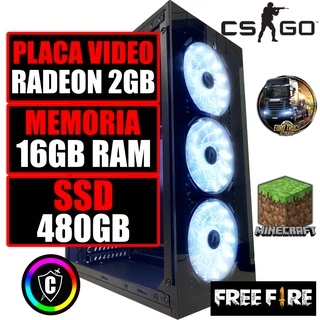 Cpu Computador PC Gamer Barato Completo Placa de Video 2GB / 8GB de RAM