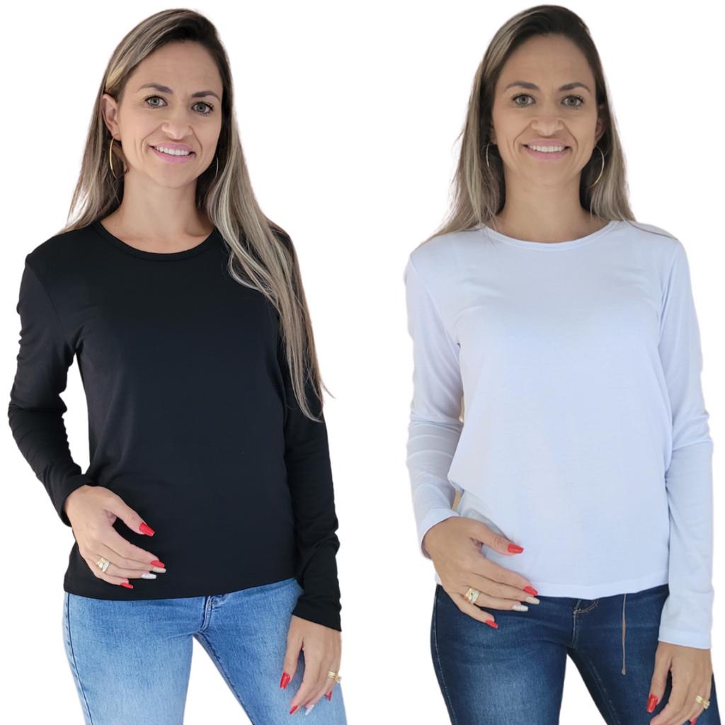 Kit 2 Blusinha Feminina De Inverno Blusa Manga Longa Comprida Segunda Pele