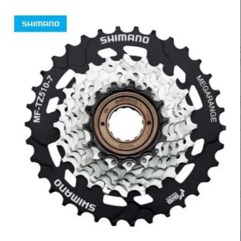 rinka Catraca Shimano 7v 14/34 MEGARANGE com Rosca Roda Livre + Corrente