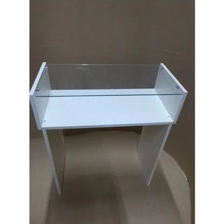 Mesa Manicure 60cm C/prateleira De Vidro 60cm