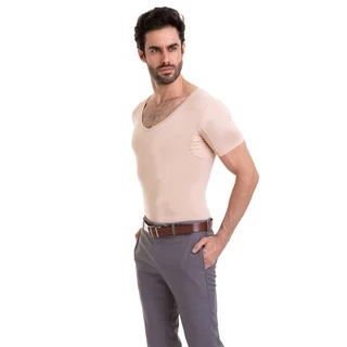 Camiseta Antitranspirante Masculina Tecnologica Anti Suor, Antiodor, Antibacteriana com Proteção Solar Nude
