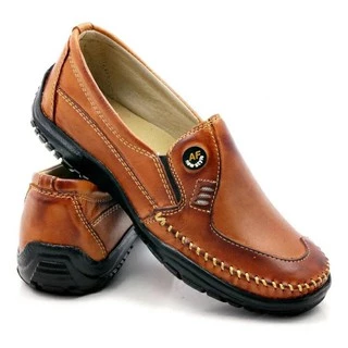 Sapatilha Mocassim Masculina Toda em Couro