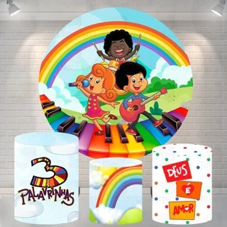 Kit Capa Painel + Trio de Cilindros Sublimados 3 Palavrinhas