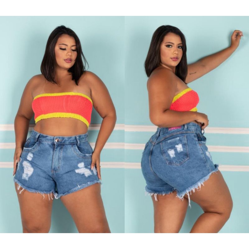 Shorts Feminino Plus Size Jeans