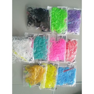 Kit 200 Elásticos cabelo pulseira infantil Liguinhas silicone borrachinha + agulhas + fechos "S"